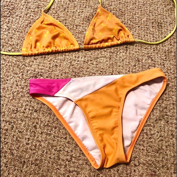 Orange&Pink Bikini Sz small - Picture 1 of 6